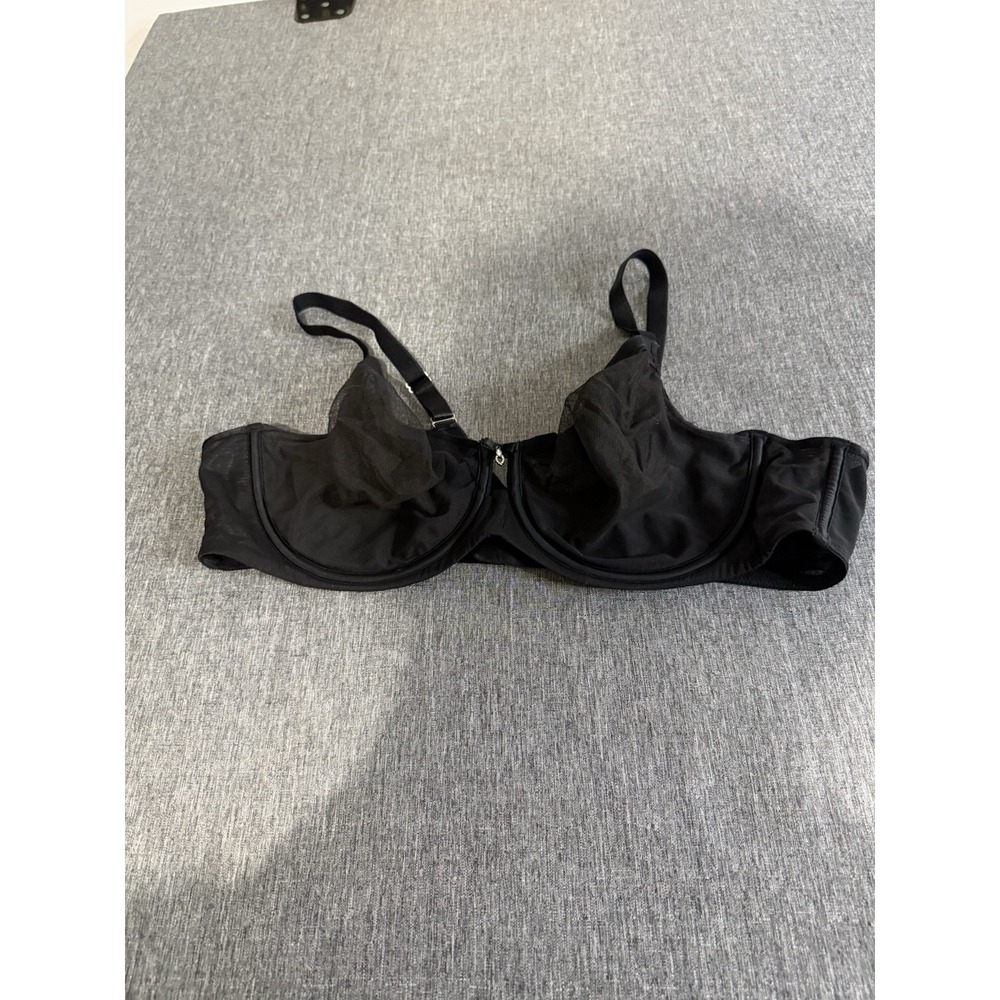 Curvy Couture Bra Women's Sheer Black Sz 42C